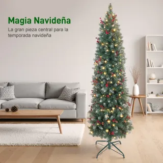 Árbol Navidad con bayas y luces