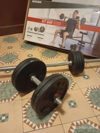 Kit Barra Pesas 50kg Decathlon