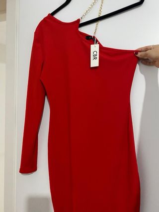 Vestido rojo de fiesta una manga