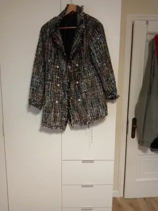 Chaqueta tweed fiesta lentejuelas perlas