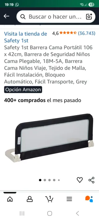 Barrera de seguridad para cama Safety