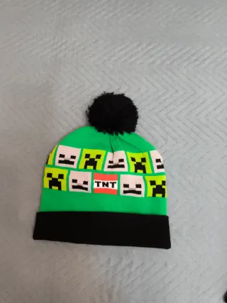 Gorro Minecraft Verde y Negro