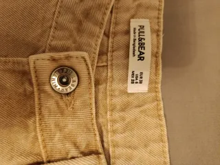 Pantalón vaquero Pull&Bear beige mujer Talla M