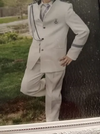 Traje de Comunión Niño Blanco y Azul