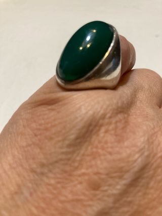 Anillo Vintage Plata y Piedra Verde