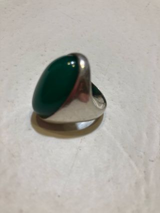 Anillo Vintage Plata y Piedra Verde