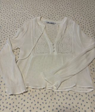 Blusa Zara Blanca Talla S