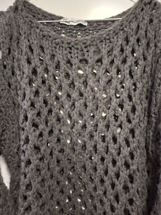 Jersey de Zara de punto gris oversize