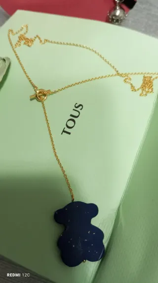 Collar Tous Oso morado y Dorado