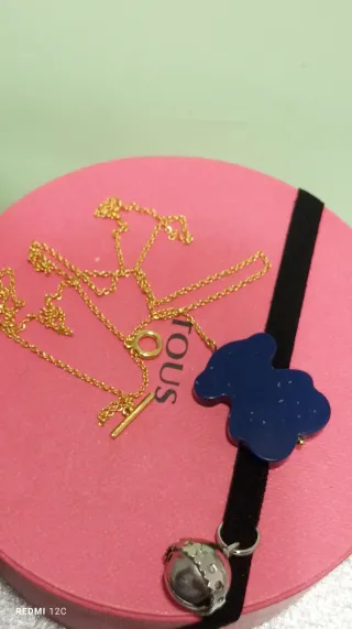 Collar Tous Oso morado y Dorado