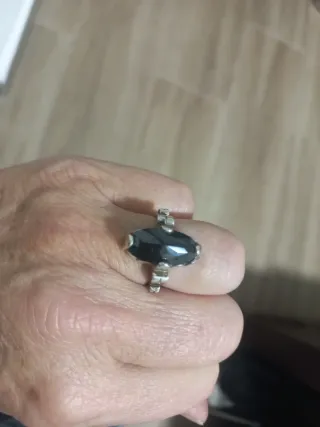 Anillo Plata Antiguo Piedra Onix Negra