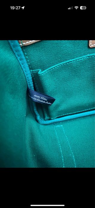 Borsa Ralph Lauren verde con ricamo