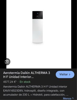 Daikin Aerotermia 14kw + Hidrokit 230L ACS