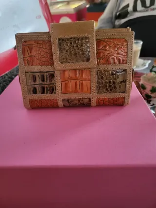 Cartera mujer patchwork piel