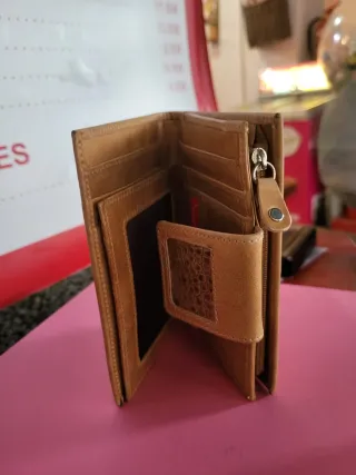 Cartera mujer patchwork piel