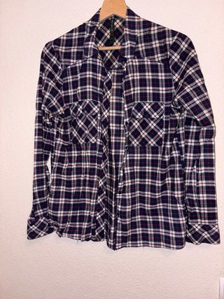 Camisa cuadros azul y blanco