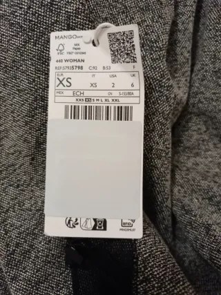 Vestido punto cremallera Mango gris