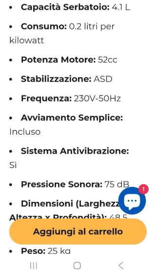 Generatore 2000W Nuovo