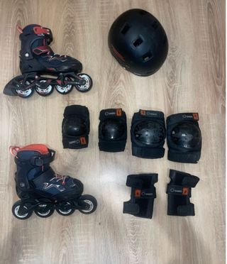 Pack Patines Oxelo + Casco y Protecciones