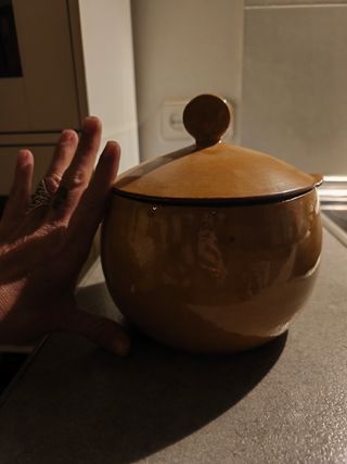 Sopera de cerámica marrón