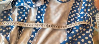 Traje Flamenca Niña Azul Lunares Hecho a Mano