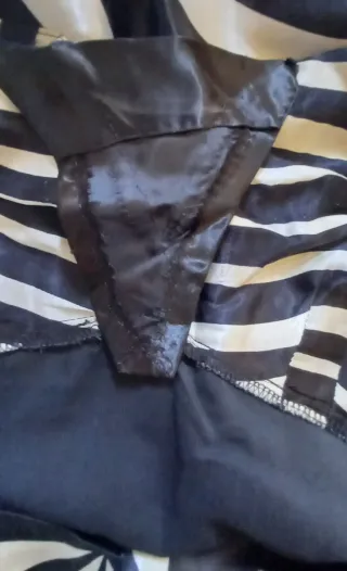 Vestido largo fiesta rayas blanco y negro