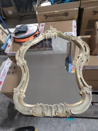 Specchio antico beige e oro