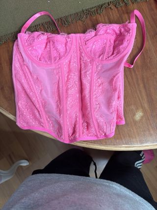 Corsé rosa encaje