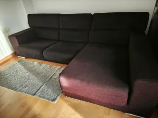 Sofá Chaise Longue Negro Grande