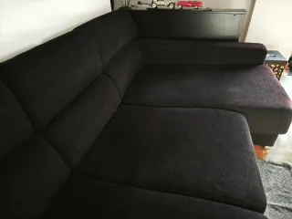 Sofá Chaise Longue Negro Grande