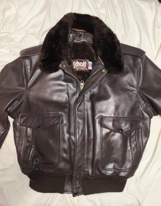 Chaqueta Schott 684sm Talla M Marrón Piel