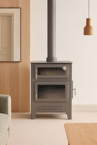 NUEVA Estufa de leña gris con horno HY-7