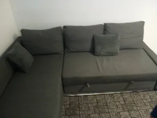 Sofá Cama Gris y Negro