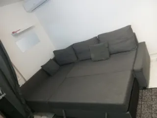 Sofá Cama Gris y Negro