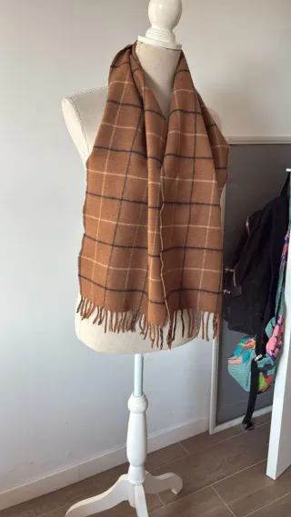 Bufanda Burberry Cuadros Marrón y Beige