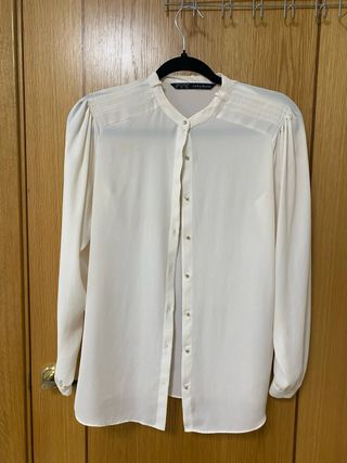 Blusa Zara Beige Manga Larga