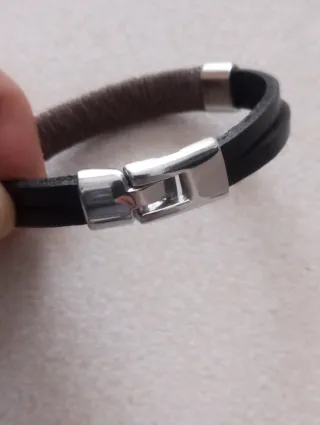 Pulsera cuero y metal