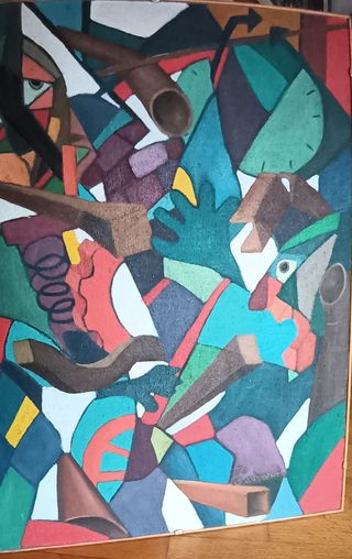 Quadro Arte Astratta Legno Multicolore