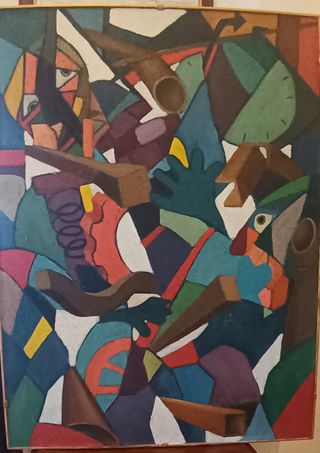 Quadro Arte Astratta Legno Multicolore