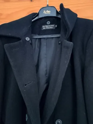 Abrigo largo negro mujer