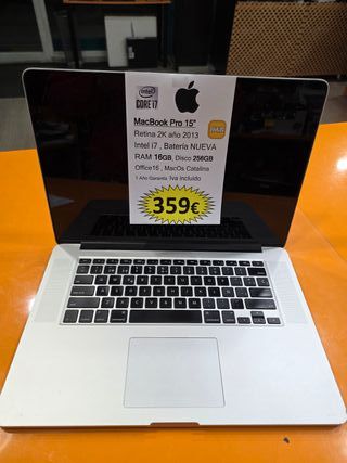 MacBook Pro 15 Retina i7 16GB RAM Batería Nueva