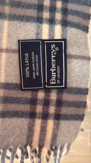 Bufanda Burberry Clásica Cuadros Beige Gris