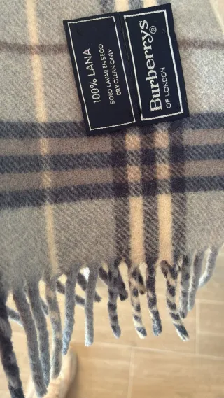 Bufanda Burberry Clásica Cuadros Beige Gris