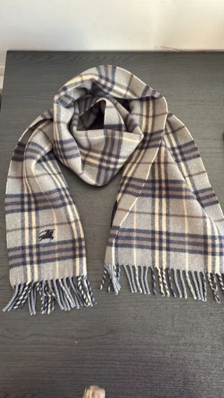 Bufanda Burberry Clásica Cuadros Beige Gris