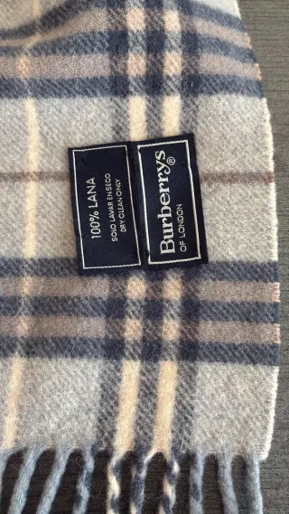 Bufanda Burberry Clásica Cuadros Beige Gris