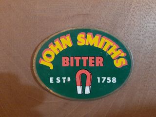 METOPA PLACA CHAPA METAL CERVEZA JOHN SMITH'S