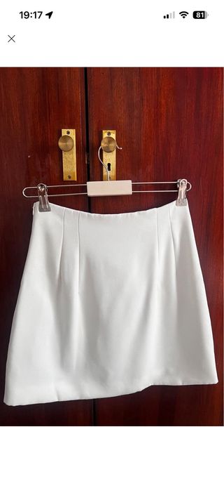 Falda corta Zara blanca