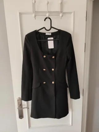 Vestido de fiesta negro botones dorados Talla XS