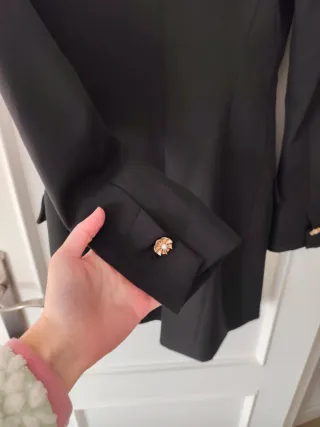 Vestido de fiesta negro botones dorados Talla XS