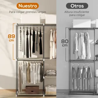 Guardaroba in tessuto beige e nero